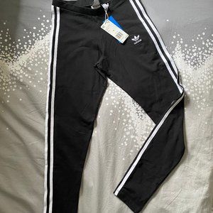 *NEW* adidas black with 3 white stripe leggings!
